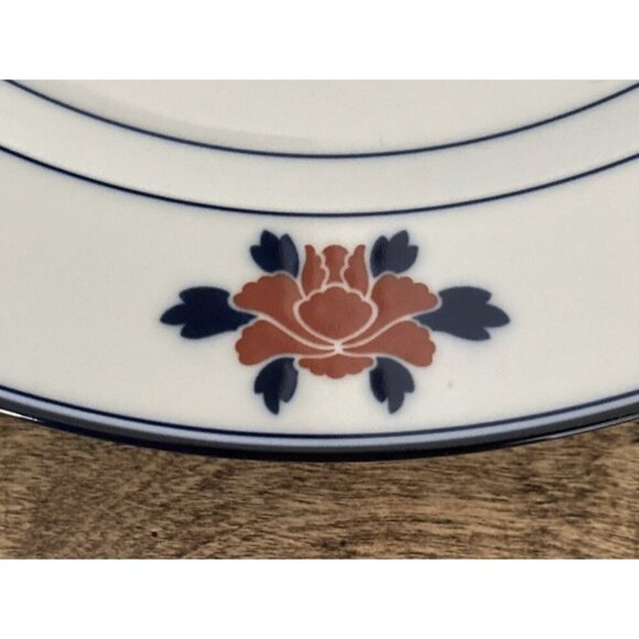 Dansk CAFE LOU Chop Plate 13" Round Platter MADE IN JAPAN White Blue Pink Flower - Picture 2 of 3